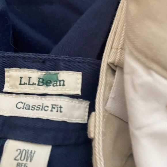 (2) L.L. Bean Classic Fit chino pants 20W Reg khaki and Navy womens NEW 2 PAIR - Picture 8 of 9